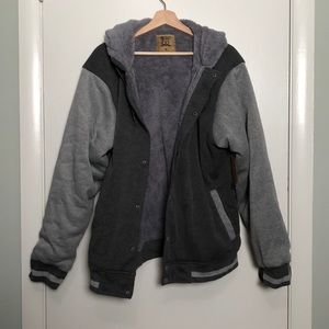 Faux Shearling Varsity Jacket